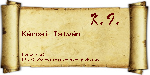 Károsi István névjegykártya