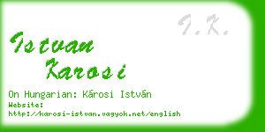 istvan karosi business card